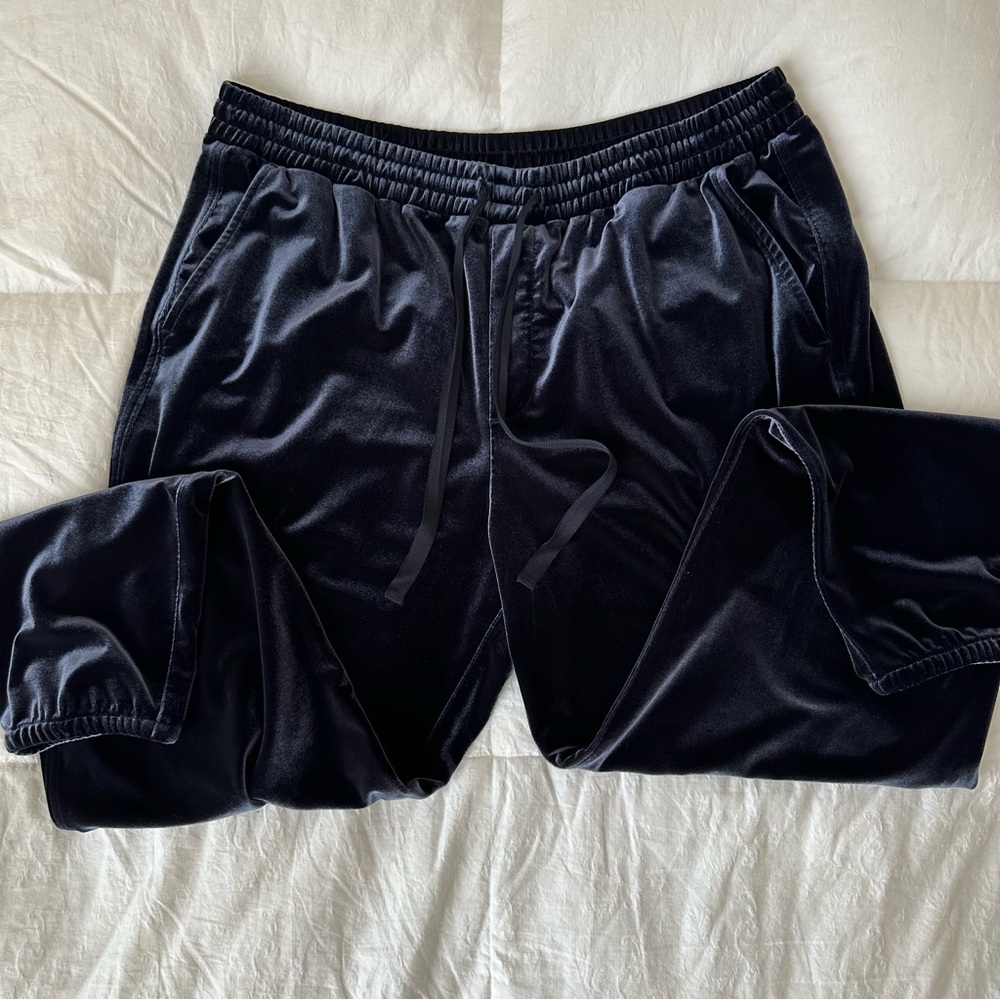 GAP velvet indigo blue jogger pants- L